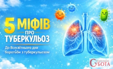 Інформаційний плакат про 5 міфів щодо туберкульозу до 24 березня, 2026 рік