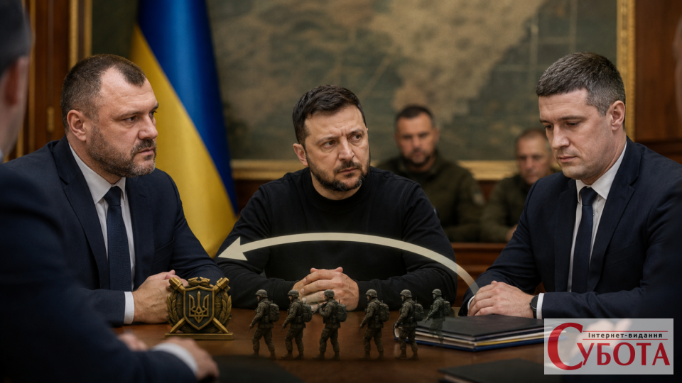 Володимир Зеленський під час наради з Ігорем Клименком та Михайлом Федоровим щодо змін у керівництві Міноборони