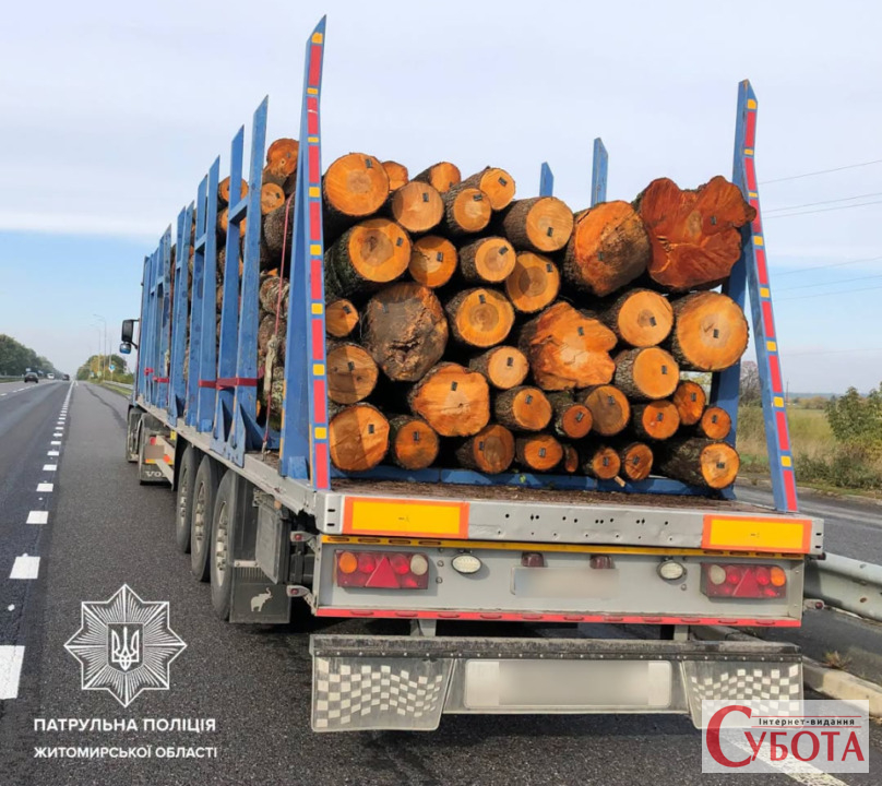 Volvo і DAF із деревиною патрульні зупинили на Житомирщині через розбіжності в документах та маркуванні — фото 1