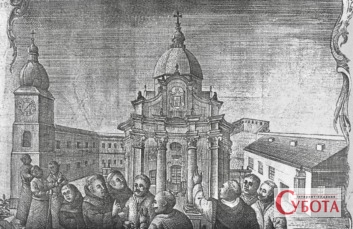 Історичне зображення монастиря Босих Кармелітів у Бердичеві