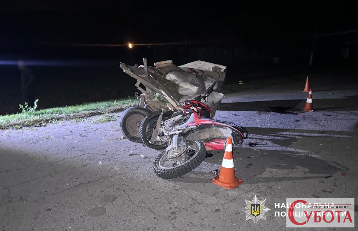 На Звягельщині після зіткнення мотоцикла з гужовим транспортом госпіталізували трьох людей